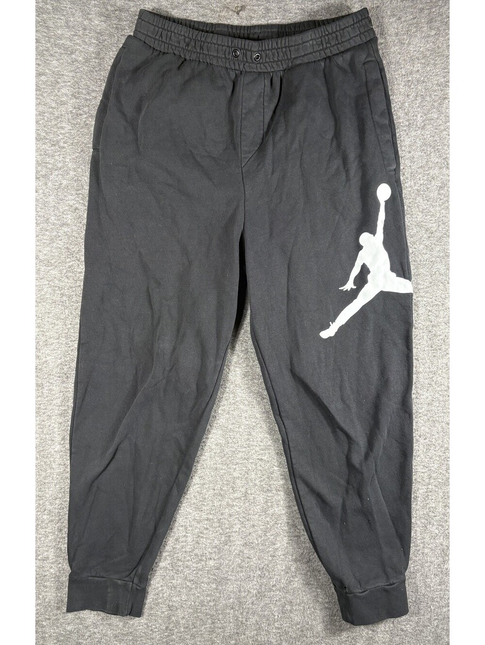 Jordan Sweatpants Mens Medium Black Fleece Jogger Elastic Jumpman